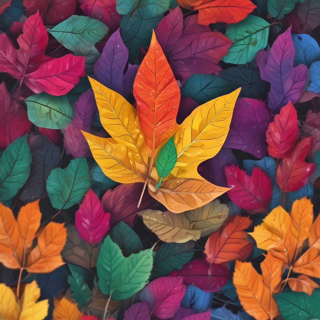Colored Leaves Pin Nature